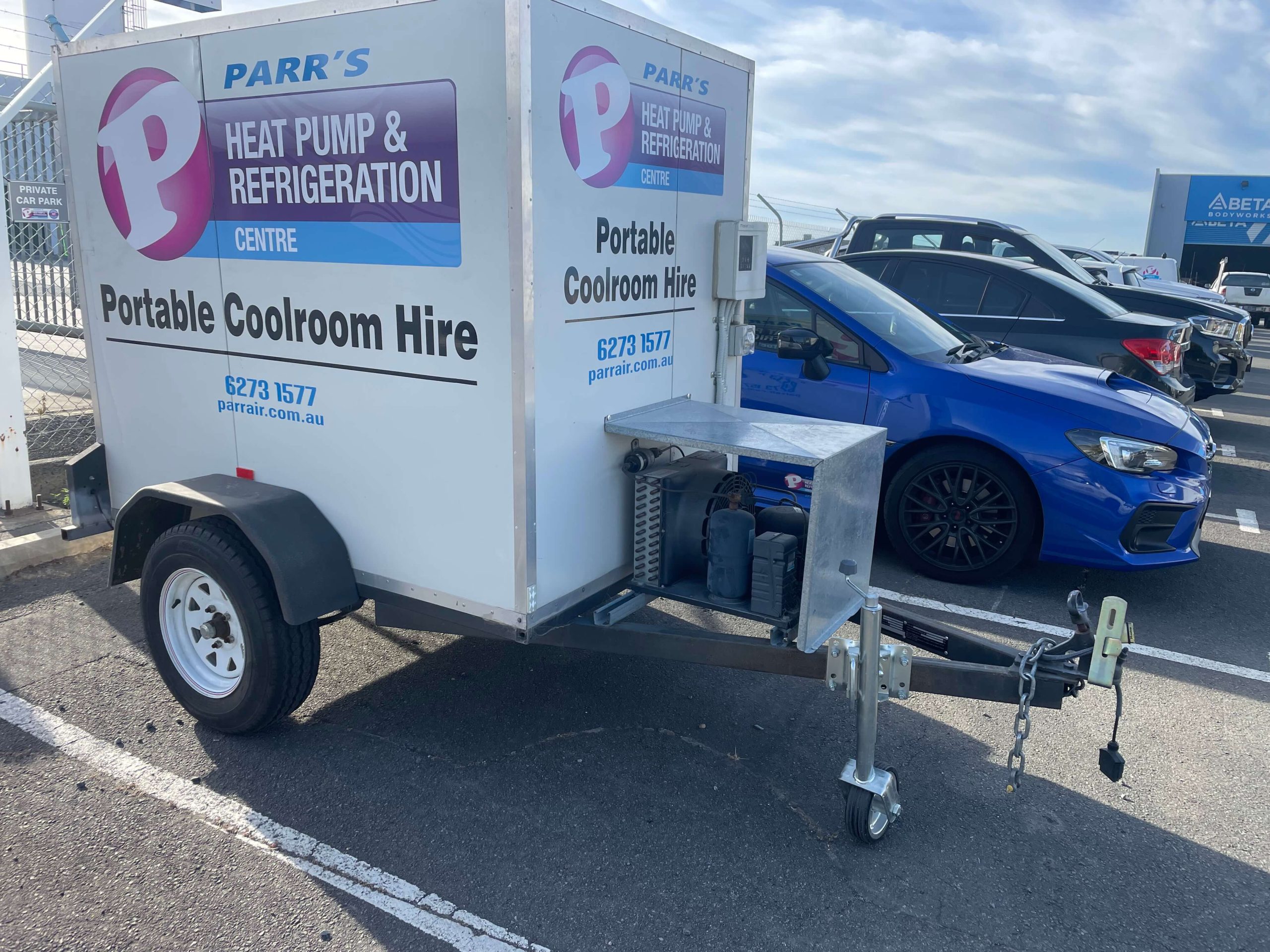 Portable cool room hire Parr's Heat Pump Centre